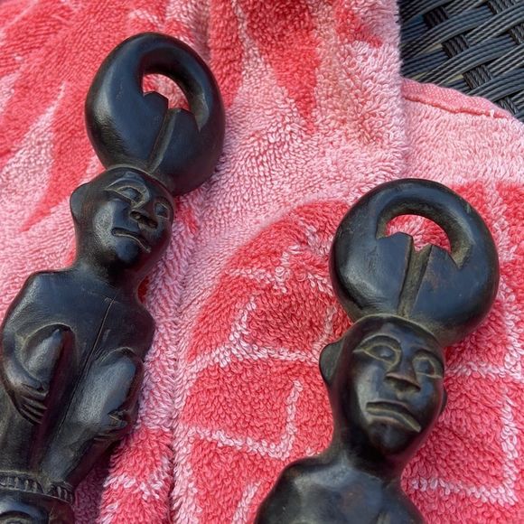 Tribal Wooden spoon and fork Vintage A16 - Picture 5 of 9